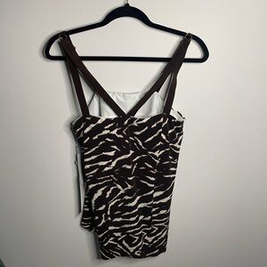 NWT Magicsuit for Chico’s Underwire On Safari Stripe Michelle Tankini Swim Top